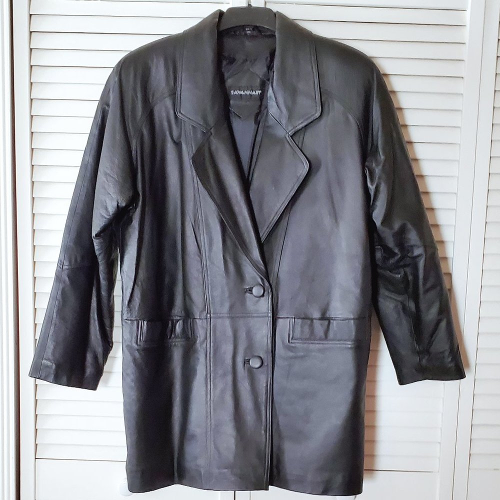 Leather 1990's Jacket by Savannah Chadwick's for Women